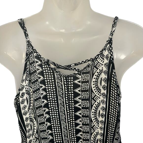 Tribal Summer Mini Dress Womens S Lightweight Shift Casual Boho Chic Beachy Y2K - Picture 3 of 10